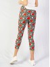 Plus Size Flower Print Capri Leggings